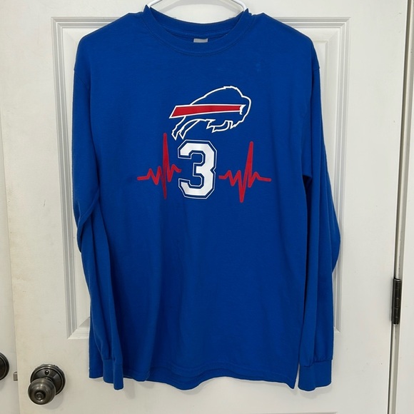 Gildan Other - Buffalo Bills long sleeve crewneck, Shirt size medium blue football shirt Gildan